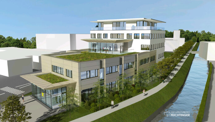 Visualisierung neues Gebäude Raiffeisenbank Grieskirchen