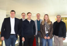 ISK-Geschäftsführer Stefan Niederer, Martin Gorbach, Stv.-Leiter Revisionsverband der RLB Vorarlberg, Bgm. Klaus Sohm, Alexander Pfanner, Geschäftsleiter RB Alberschwende, Vize-Bgm. Tamara Eller und ISK-Geschäftsführer Marco Fehr