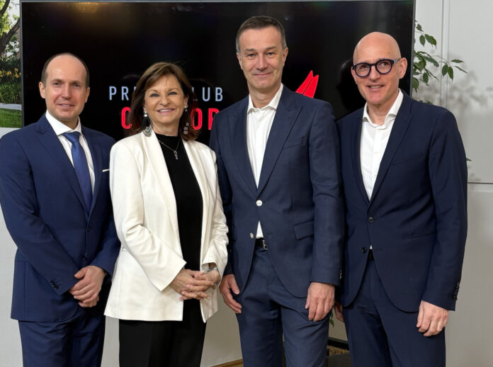 Die Führungsriege des Bausparkassenverbandes Österreich: Marcus Kapun (start:Bausparkasse), Susanne Riess-Hahn (Wüstenrot Bausparkasse), Christian Vallant (Raiffeisen Bausparkasse) und Andreas Kaim (s Bausparkasse)