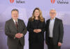 Bürgermeister Michael Ludwig, Vizebürgermeisterin Barbara Novak und Raiffeisen-NÖ-Wien-Generaldirektor Michael Höllerer