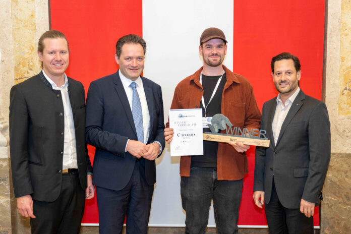 AIL-Geschäftsführer Georg Sladek, Bundesminister Norbert Totschnig, Leander Hessner (CEO Decameal) und RWA-Vorstandsdirektor Christoph Metzker