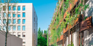 Haus mit Fassadenbegrünung