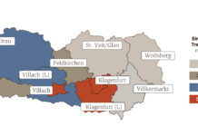 Analyse: „Kärntens Immobilienmarkt erholt sich“ Grafik: Einfamilienhäuser: Transaktionspreise in Euro/m2 (Q1 26)