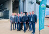Geschäftsführer Wolfgang Häusler, Hannes Bauer (Lagerhaus), Obmann Erich Fuchs, Bürgermeister Franz Holzer (Stadt Gföhl), Obmann Franz Stöger (Bezirksbauernkammer Krems), Filialleiter Hans Höld, Geschäftsführer Wolfgang Gwiß und Spartenleiter Thomas Weissinger bei der Eröffnungsfeier in Gföhl