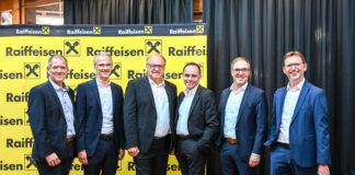 Verbandsrevisor Dietmar Müller, Vorstand Walter Sternath, Aufsichtsratsvorsitzender Elmar Rhomberg, Aufsichtsratsvorsitzender-Stv. Andreas Ascherl sowie die Vorstände Gernot Uecker und Hubert Gieselbrecht