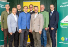 Lagerhaus Wiener Becken: „Vielfalt macht den Unterschied“ Obmann-Stv. Johann Tröber, stv. Geschäftsführer Karl Szihn, Reinhard Bauer, Karl Reiner, Aufsichtsratsvorsitzender Johannes Toyfl, Christoph Metzker, Altobmann Johann Oberhofer und Revisor Johannes Baumgartner © LH Wiener Becken