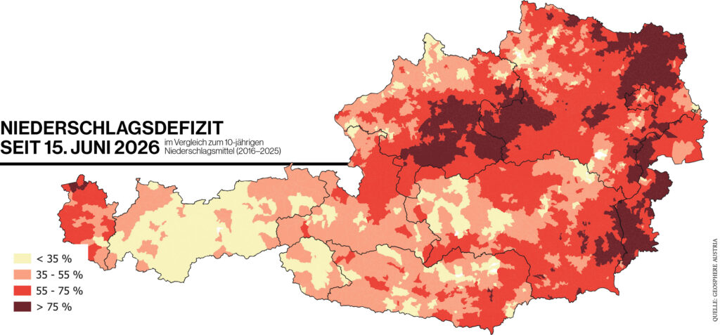 GRAFIK: NIEDERSCHLAGSdefizit seit 15. Juni 2026