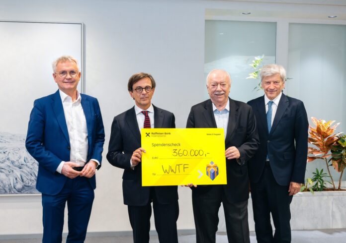 Adolf Lehner (Vorsitzender des Stiftungsvorstandes der AVZ Privatstiftung), Michael Stampfer, Michael Häupl (Präsident WWTF) und Johann Strobl