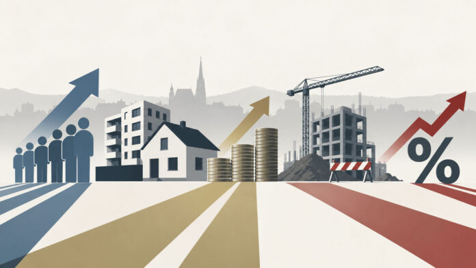 Symbolbild Immobilienmarkt, Zinsen, Herausforderungen, Neubau